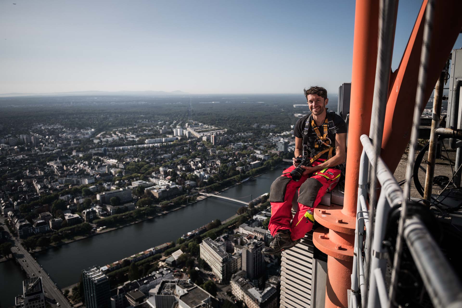 Steffen bei der Arbeit in Frankfurt